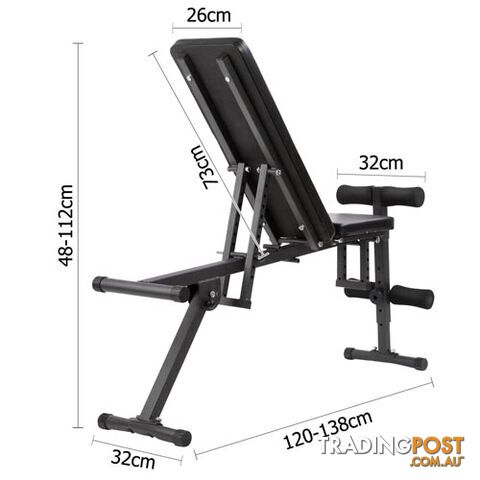 FID Flat Adjustable Bench 150Kg