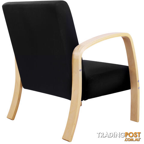 Birch Plywood Fabric Sofa Arm Chair Black