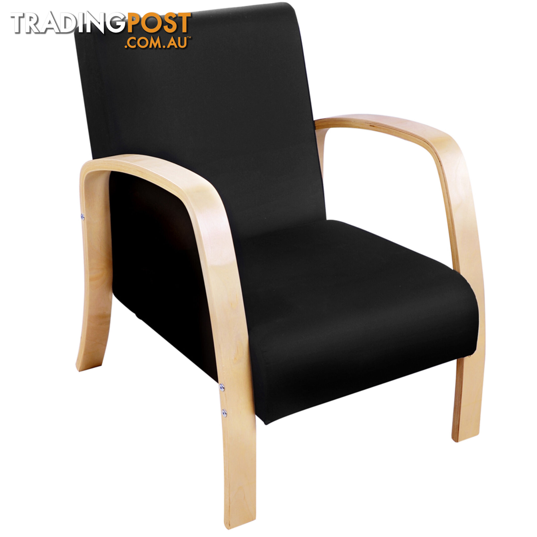 Birch Plywood Fabric Sofa Arm Chair Black