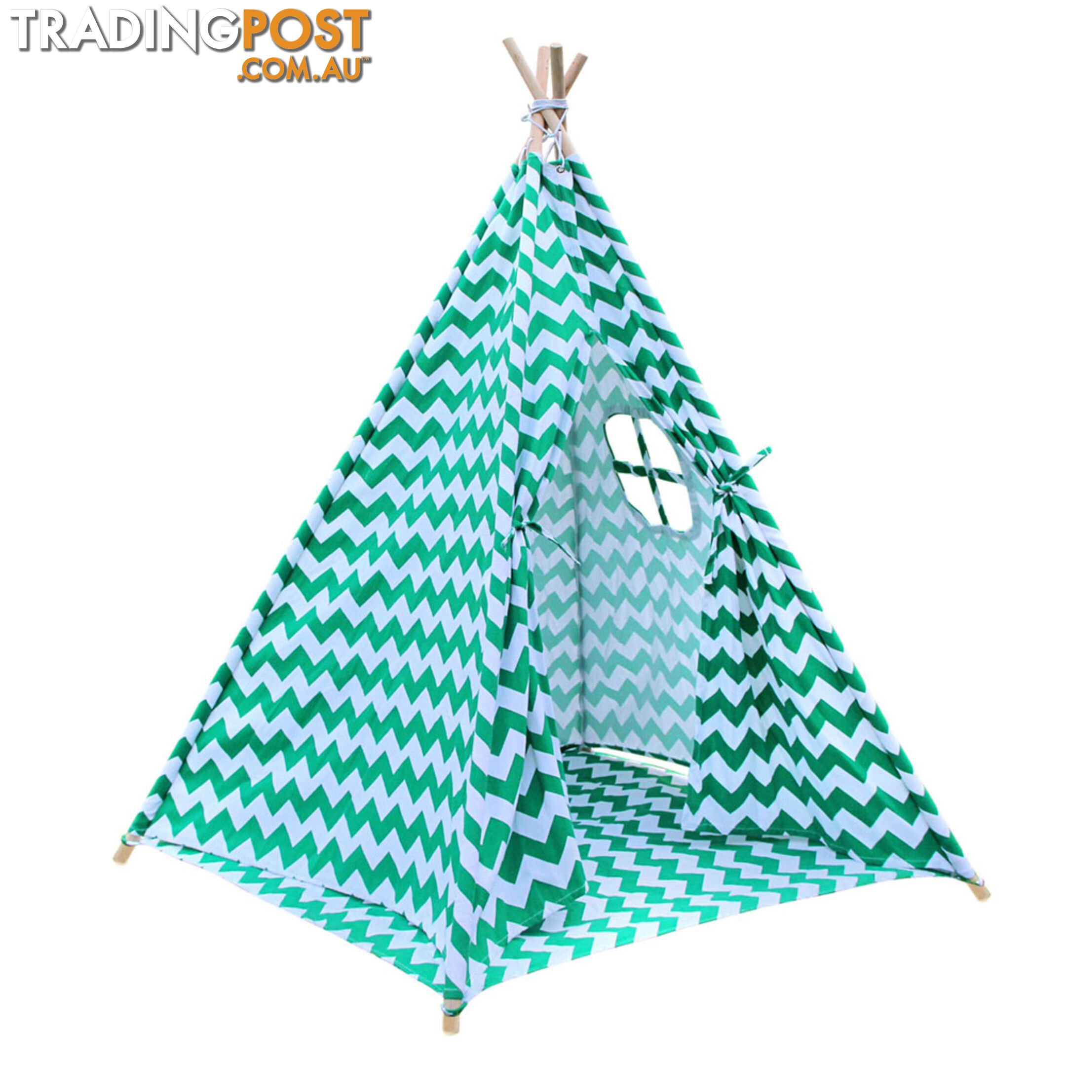 Kids Play Tent Canvas Teepee Pretend Playhouse Outdoor Indoor Tipi Green