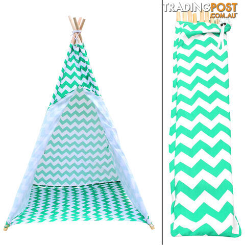 Kids Play Tent Canvas Teepee Pretend Playhouse Outdoor Indoor Tipi Green