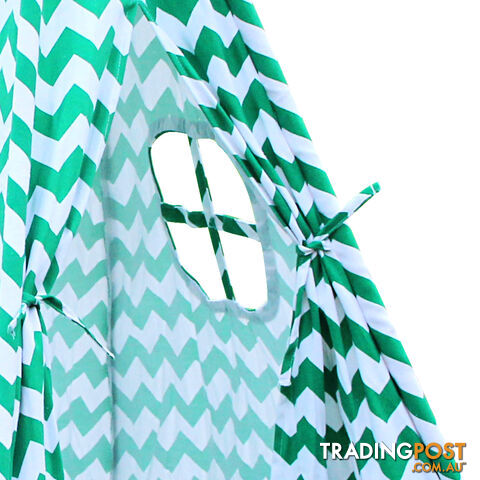 Kids Play Tent Canvas Teepee Pretend Playhouse Outdoor Indoor Tipi Green