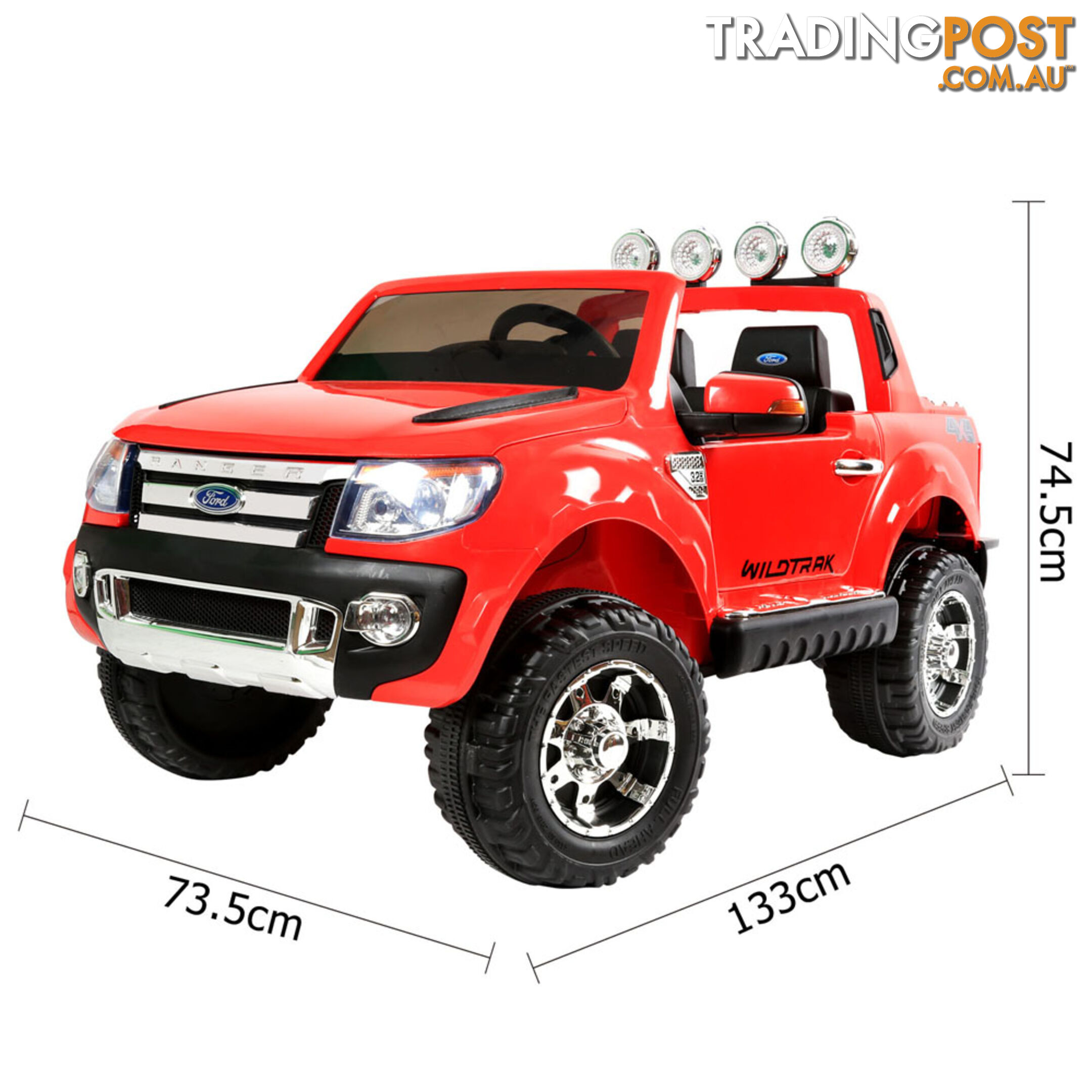 Ford Ranger Kids Ride On Car Licensed Remote Control Children Toy Truck Red