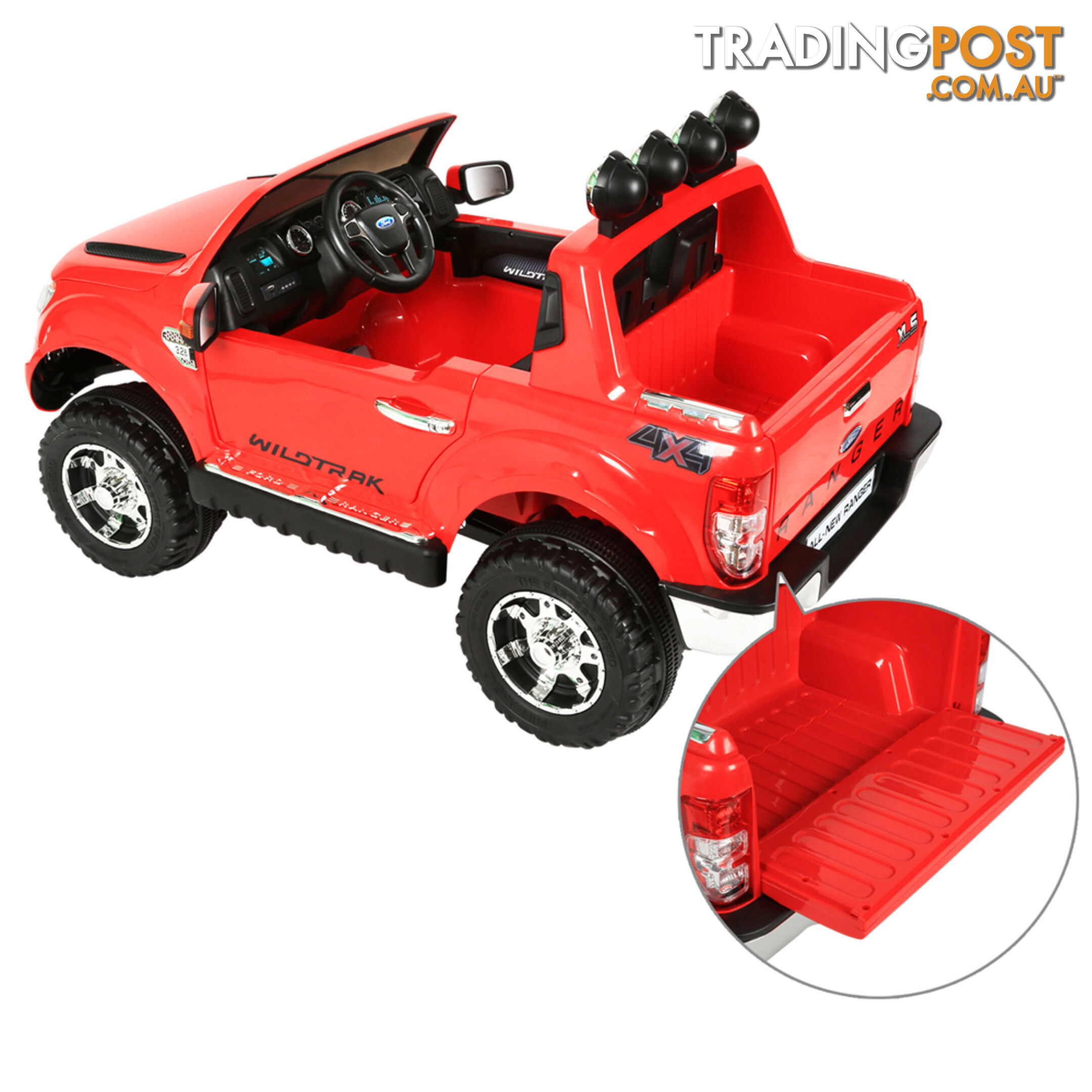 Ford Ranger Kids Ride On Car Licensed Remote Control Children Toy Truck Red