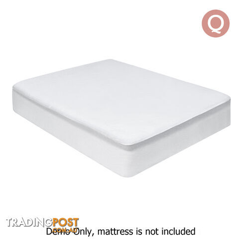 140GSM Terry Cotton Waterproof Mattress Protector Fully Fitted Bed Cover Queen
