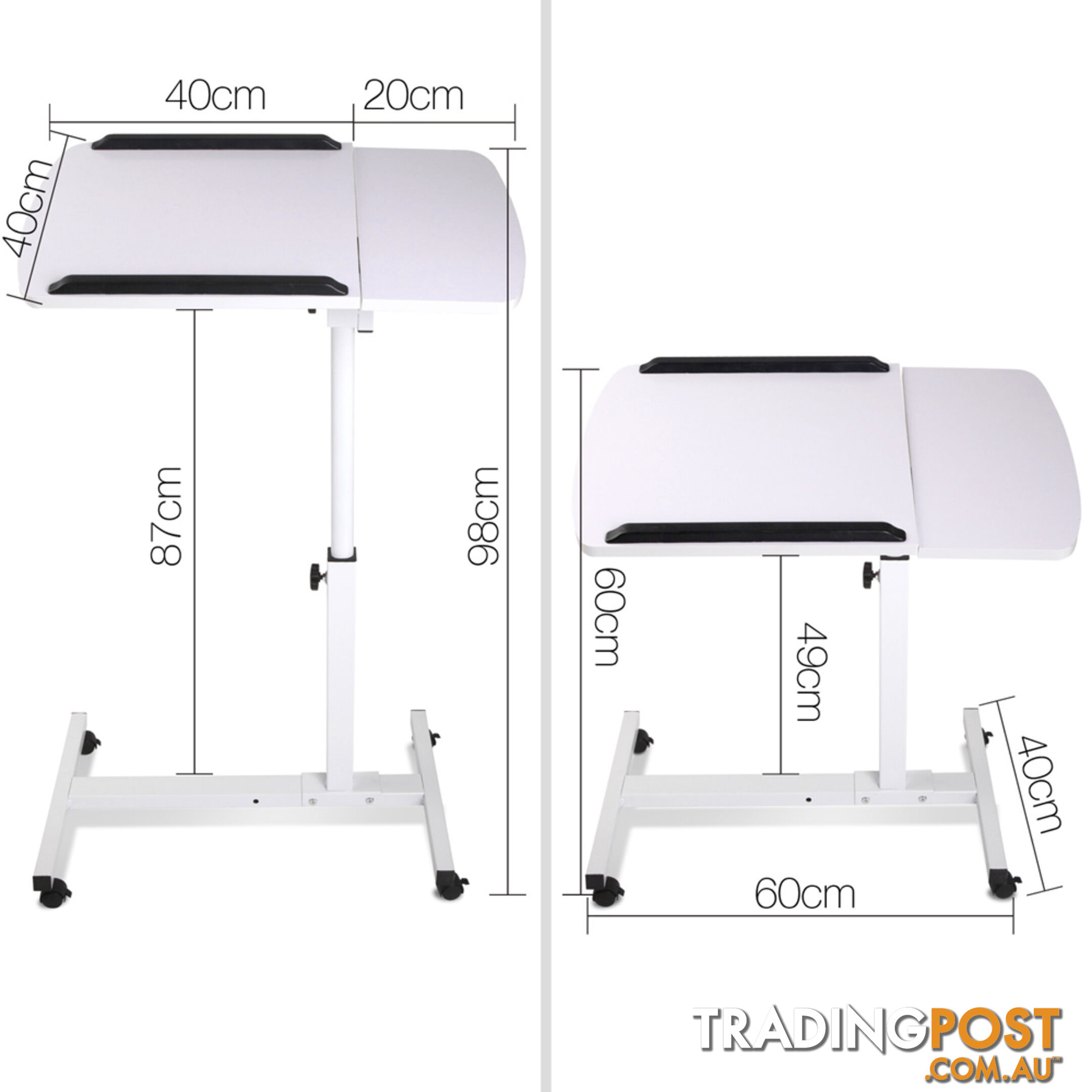 Rotating Mobile Laptop Adjustable Desk White