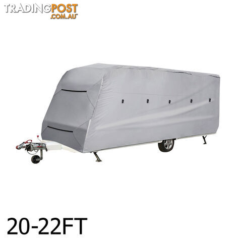 4 Layers Caravan Campervan Cover 20-22FT 4 Sides Open Covers Zips UV Waterproof