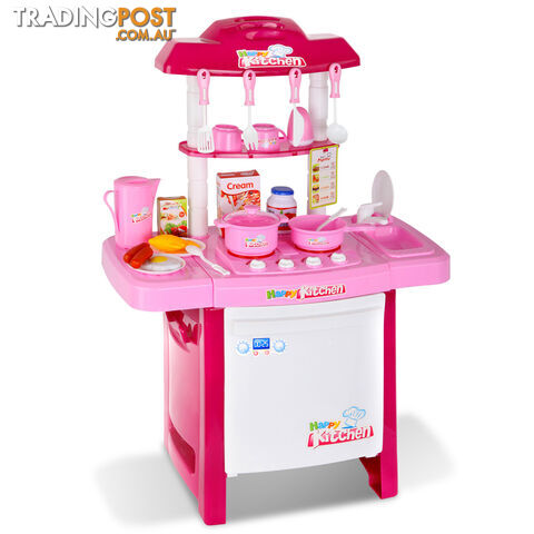 25Piece Kids Play Set Children Mini Kitchen Pretend Little Chef Cooking Toy Pink