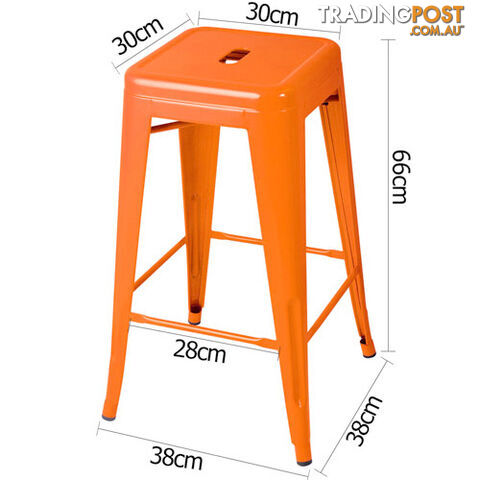 Set of 4 Replica Tolix Kitchen Bar Stool 66cm Orange - photo 2 of 8
