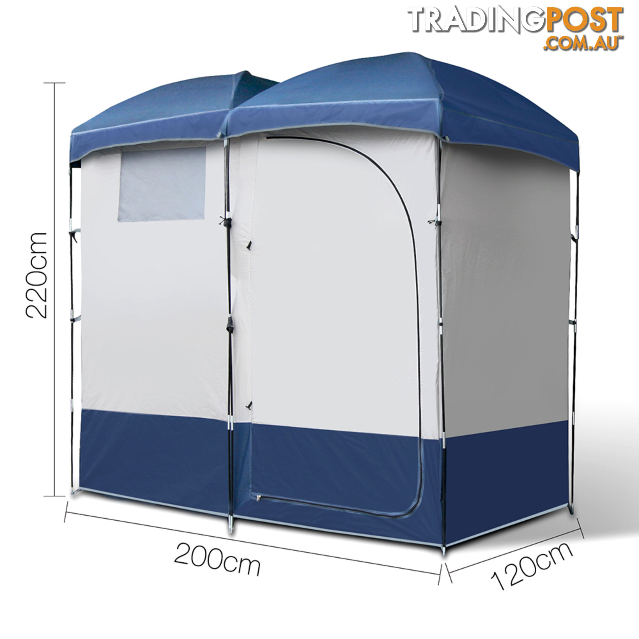 Double Camping Shower Toilet Tent Portable Outdoor Ensuite Change Room Shelter