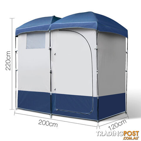 Double Camping Shower Toilet Tent Portable Outdoor Ensuite Change Room Shelter