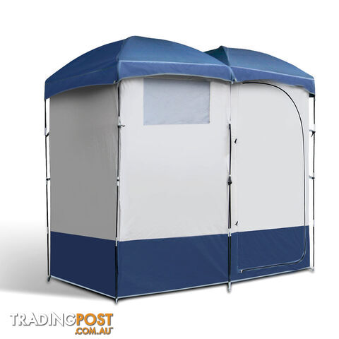 Double Camping Shower Toilet Tent Portable Outdoor Ensuite Change Room Shelter