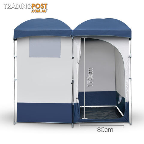 Double Camping Shower Toilet Tent Portable Outdoor Ensuite Change Room Shelter