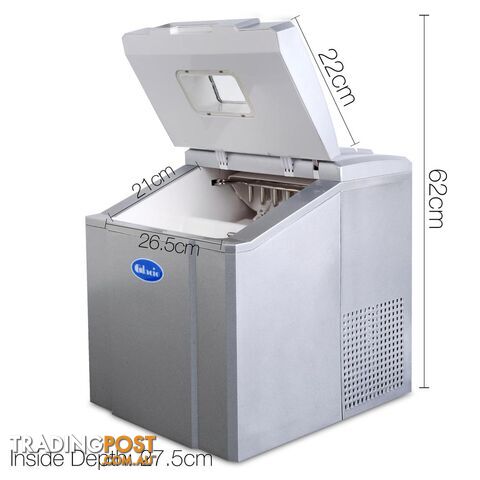3.2L Ice Cube Maker Machine 20kg Home Commercial Portable Auto Ice Making Silver - photo 3 of 12