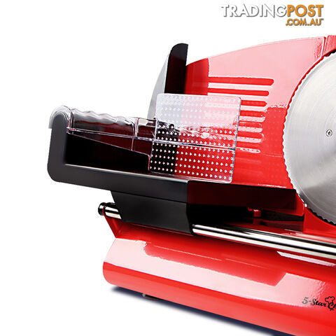 150W Electric Meat Slicer Ham Deli Cheese Bread Stainless Steel Blade Red