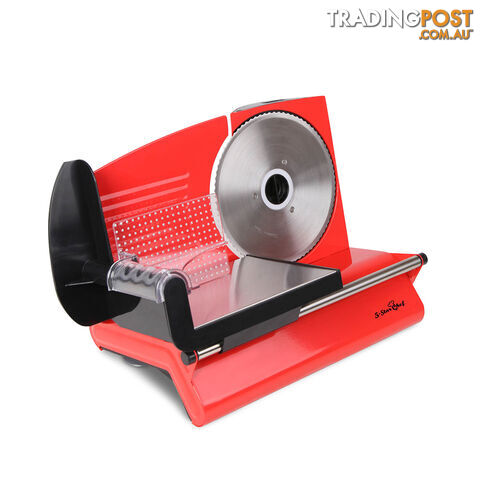 150W Electric Meat Slicer Ham Deli Cheese Bread Stainless Steel Blade Red
