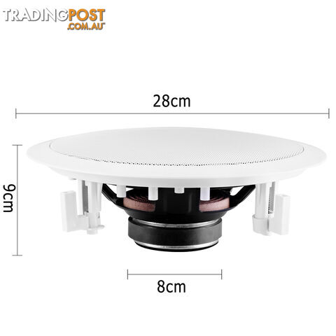 Set of 2 8in Round 2 Way Ceiling Speakers 250W Home Theatre