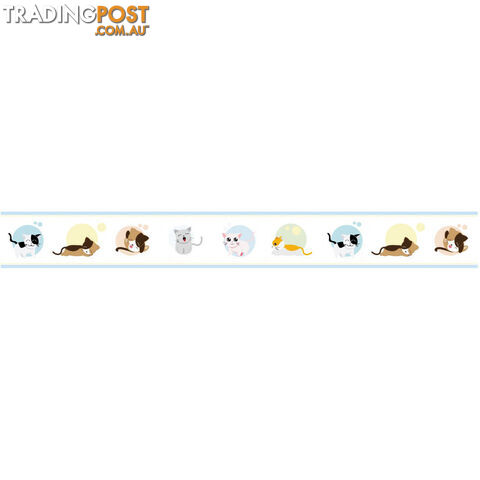 Cute Kittens Wall Border Wall Stickers - Totally Movable