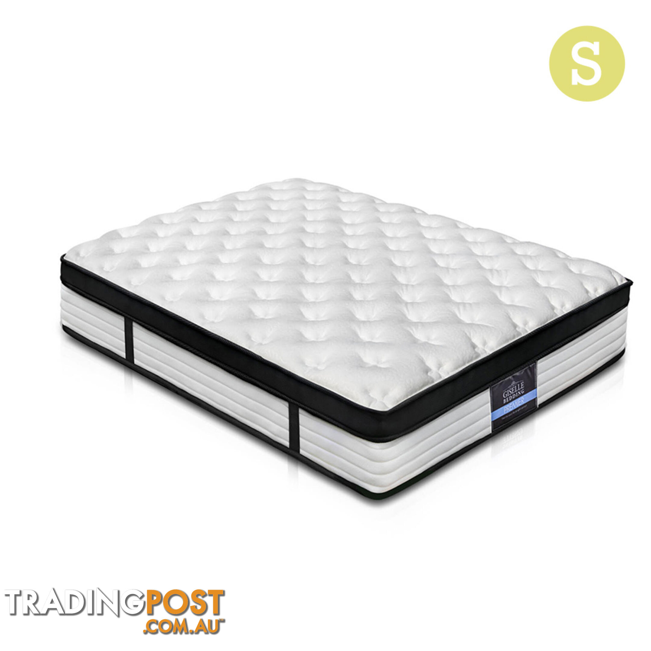 Single Size Euro Top Mattress High Density Foam 5 Zoned Pocket Spring