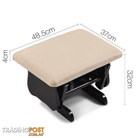 Baby Breast Feeding Rocking Sliding Glider Nursing Chair Ottoman Black Beige - photo 3 of 9