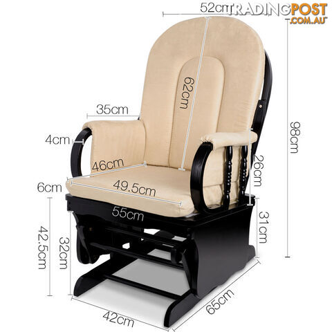 Baby Breast Feeding Rocking Sliding Glider Nursing Chair Ottoman Black Beige - photo 2 of 9