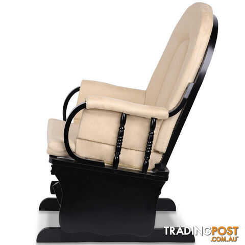 Baby Breast Feeding Rocking Sliding Glider Nursing Chair Ottoman Black Beige - photo 5 of 9