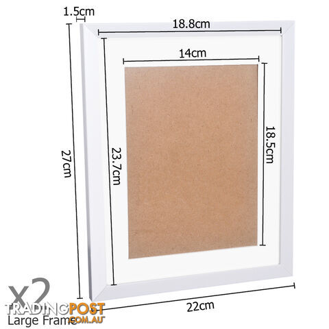 17 Piece Picture Frames Set Multi Wall Photo Home Decor Art White Gift Present