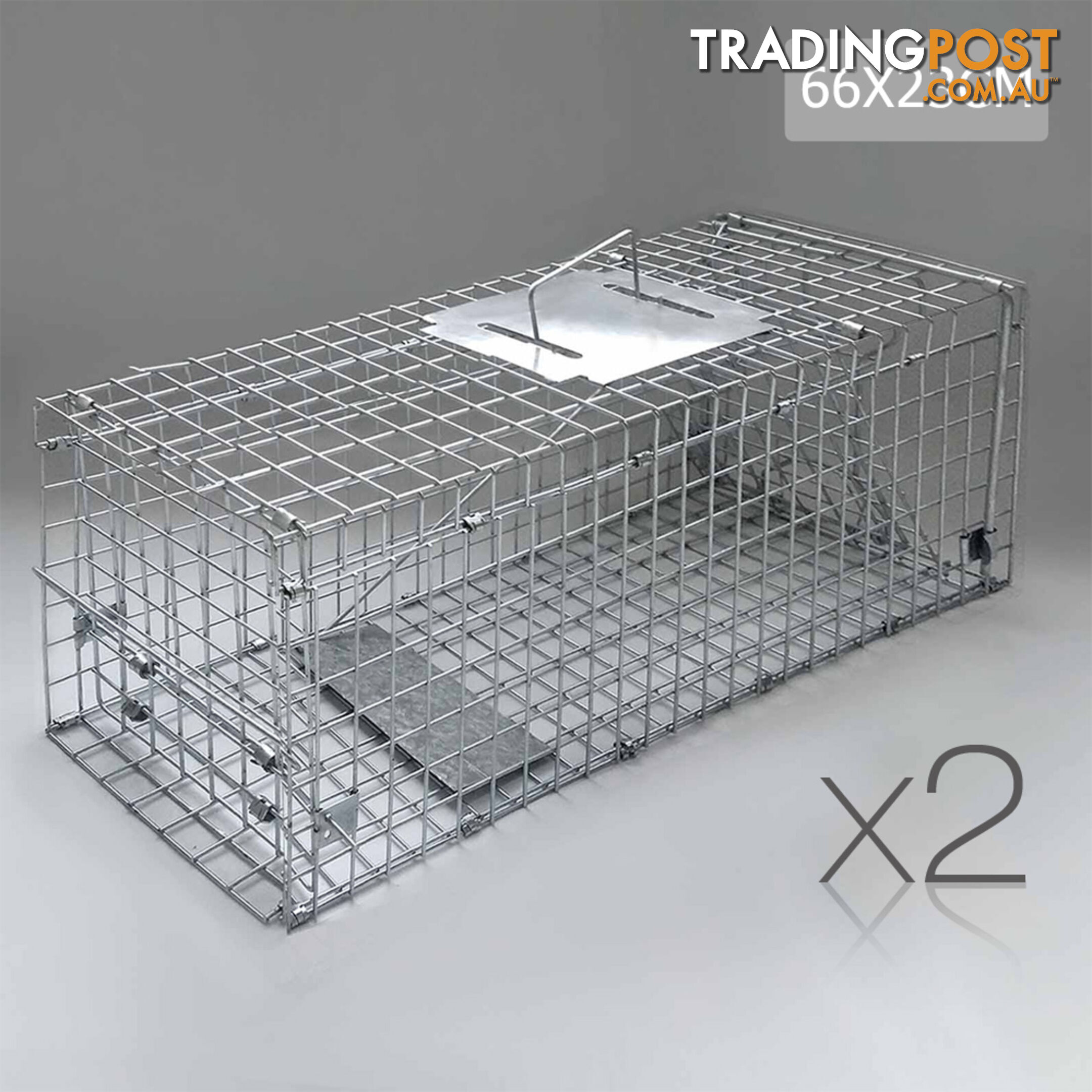 2 Safe Humane Animal Trap Cage Possum Cat Rabbit Fox Koala Hare Bird Live Catch