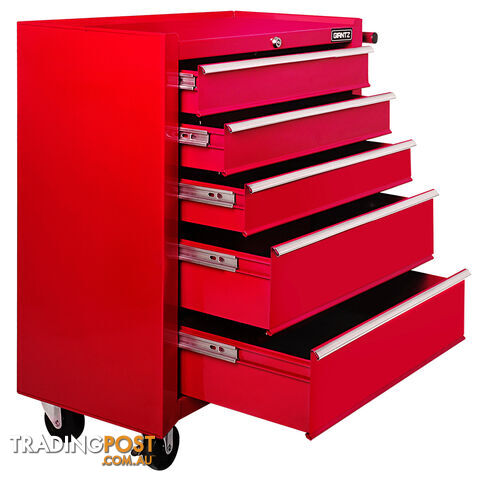 5 Drawers Toolbox Chest Cabinet Tool Box Roller Trolley Red