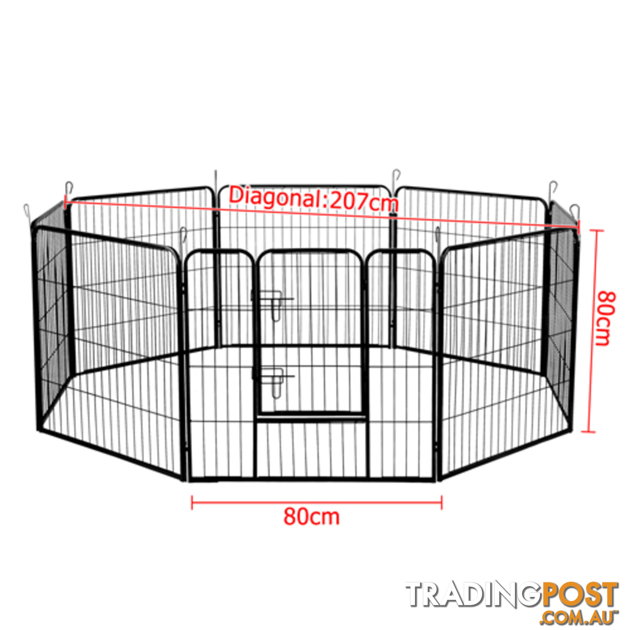 8 Panel Pet Playpen Dog Cage Puppy Exercise Crate Enclosure Rabbit Fence