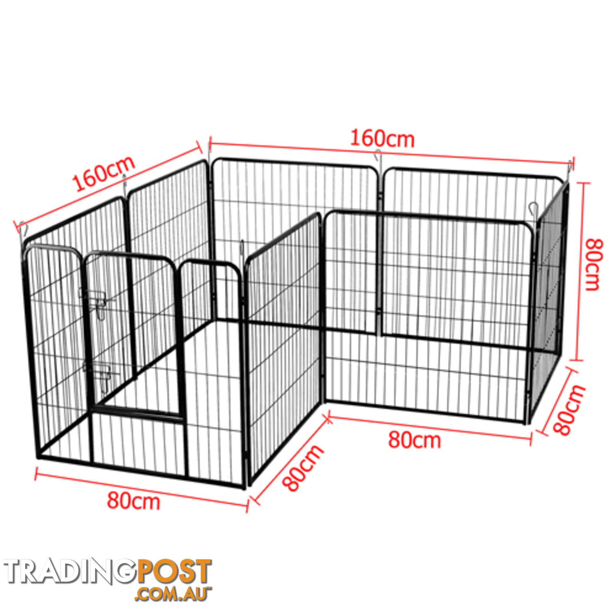 8 Panel Pet Playpen Dog Cage Puppy Exercise Crate Enclosure Rabbit Fence