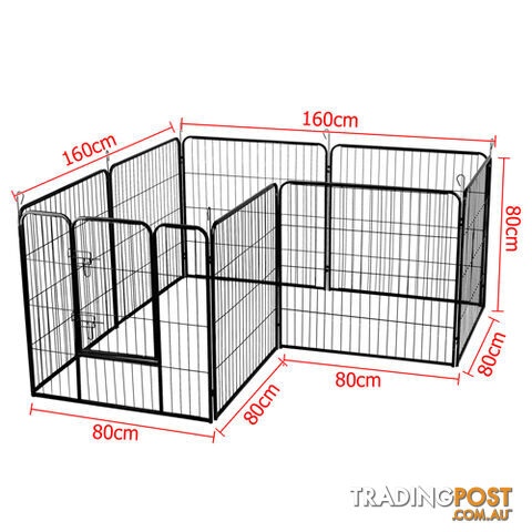 8 Panel Pet Playpen Dog Cage Puppy Exercise Crate Enclosure Rabbit Fence