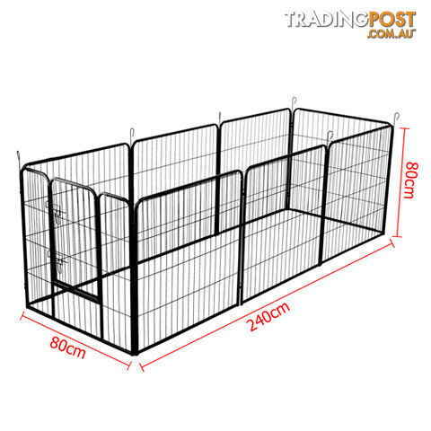 8 Panel Pet Playpen Dog Cage Puppy Exercise Crate Enclosure Rabbit Fence