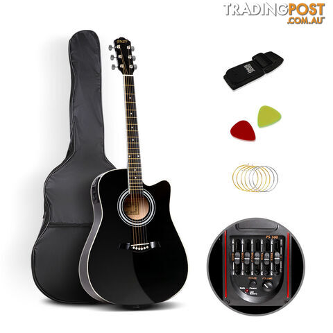 41in 5- Band EQ Electric Acoustic Guitar Full Size Black