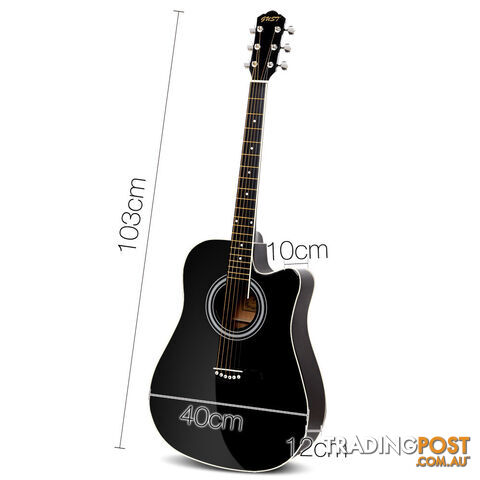 41in 5- Band EQ Electric Acoustic Guitar Full Size Black