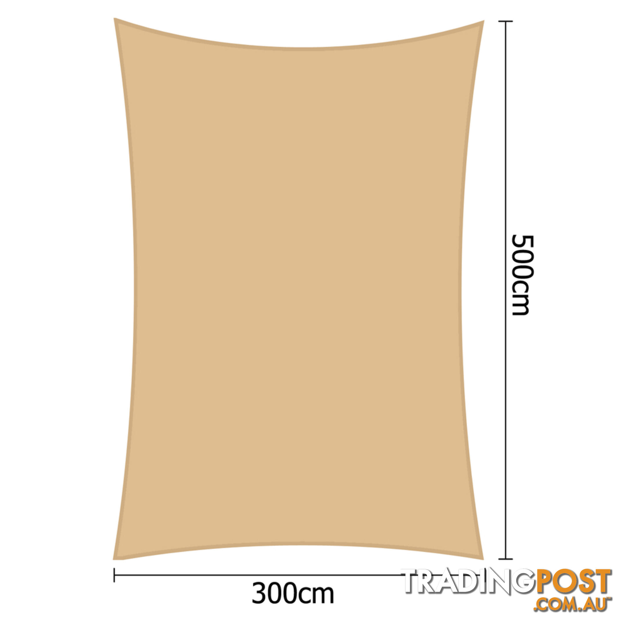 Heavy Duty Rectangle Shade Sail Cloth Sun Canopy Shadecloth 3 x 5m Sand 280g/m2