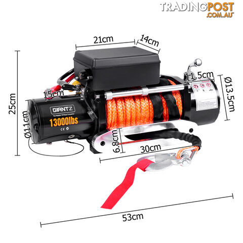 12V 13000 LBS Wireless Synthetic Rope Electric Winch - photo 2 of 8