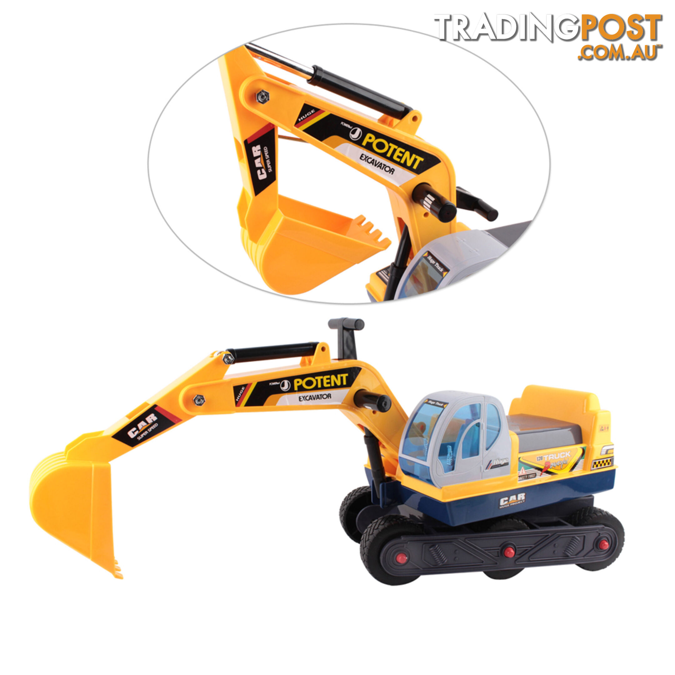 Kids Ride On Excavator Yellow