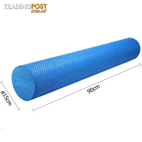 Yoga Gym Pilates EVA Stick Foam Roller Blue 90 x 15cm