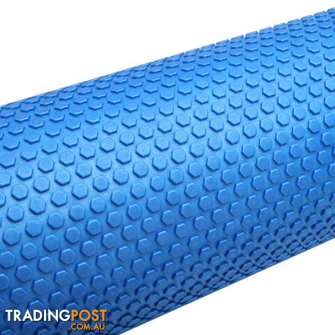 Yoga Gym Pilates EVA Stick Foam Roller Blue 90 x 15cm