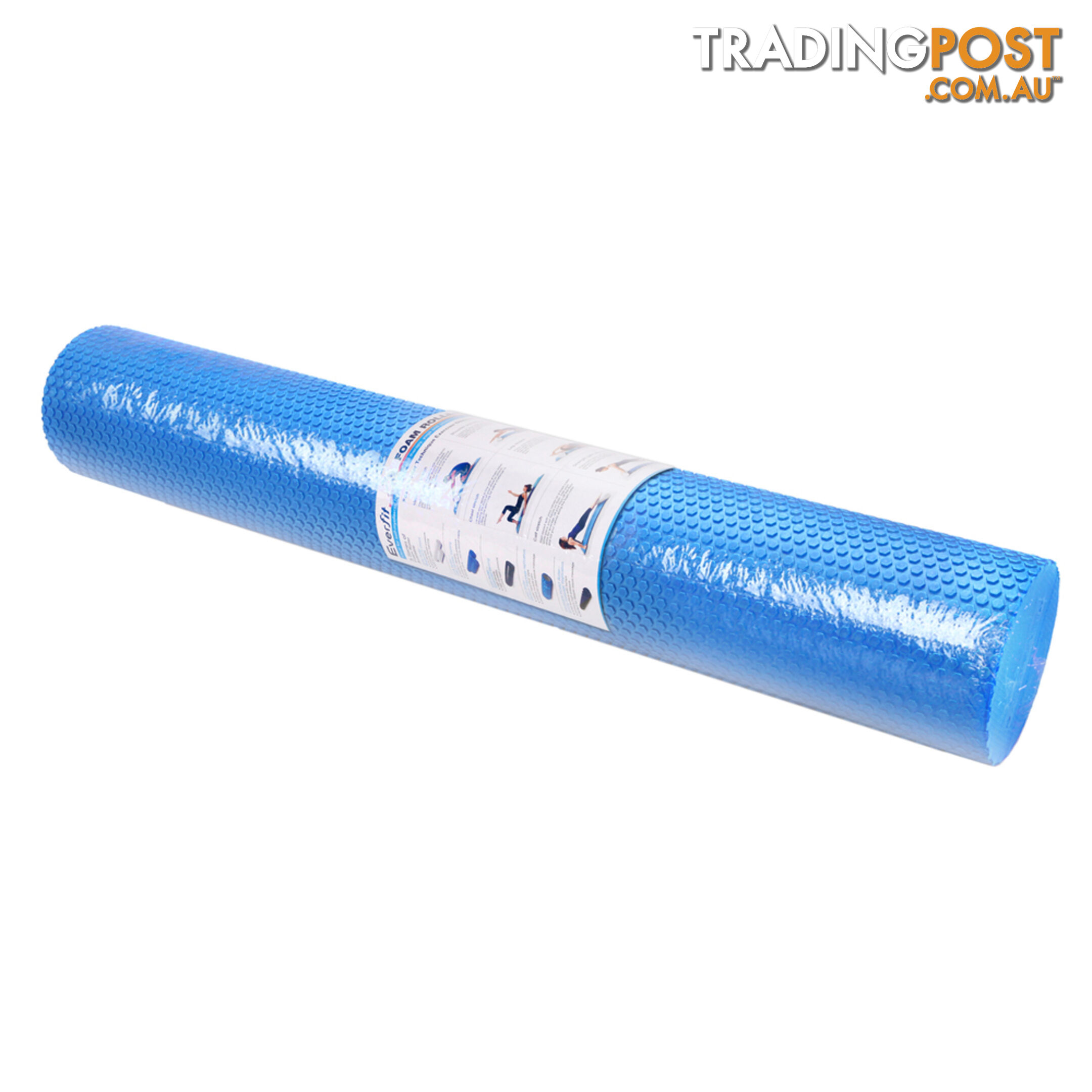 Yoga Gym Pilates EVA Stick Foam Roller Blue 90 x 15cm