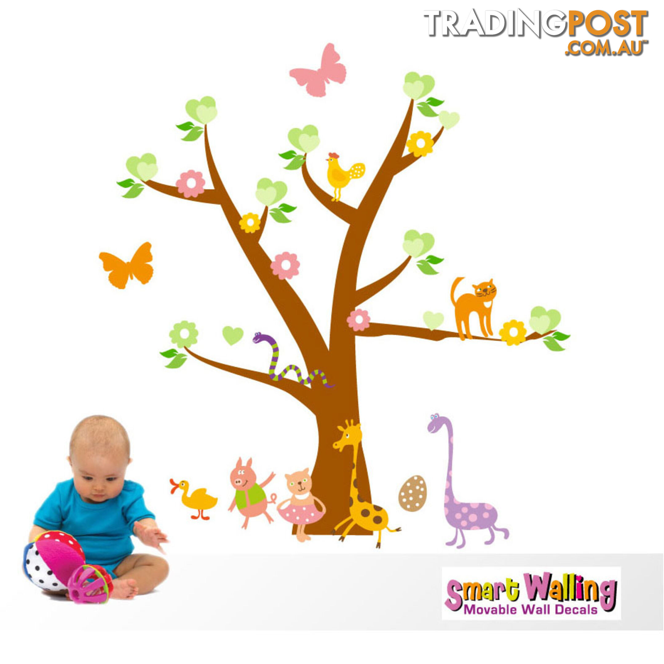 Tree with Cute Animals Wall Stickers - Totally Movable