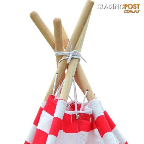 Kids Play Tent Canvas Teepee Pretend Playhouse Outdoor Indoor Tipi Red