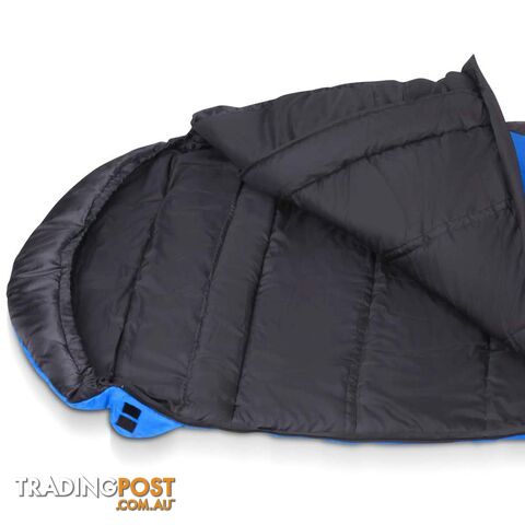 Single Camping Sleeping Bag Outdoor Thermal Tent Hiking Winter -10_ Blue Black