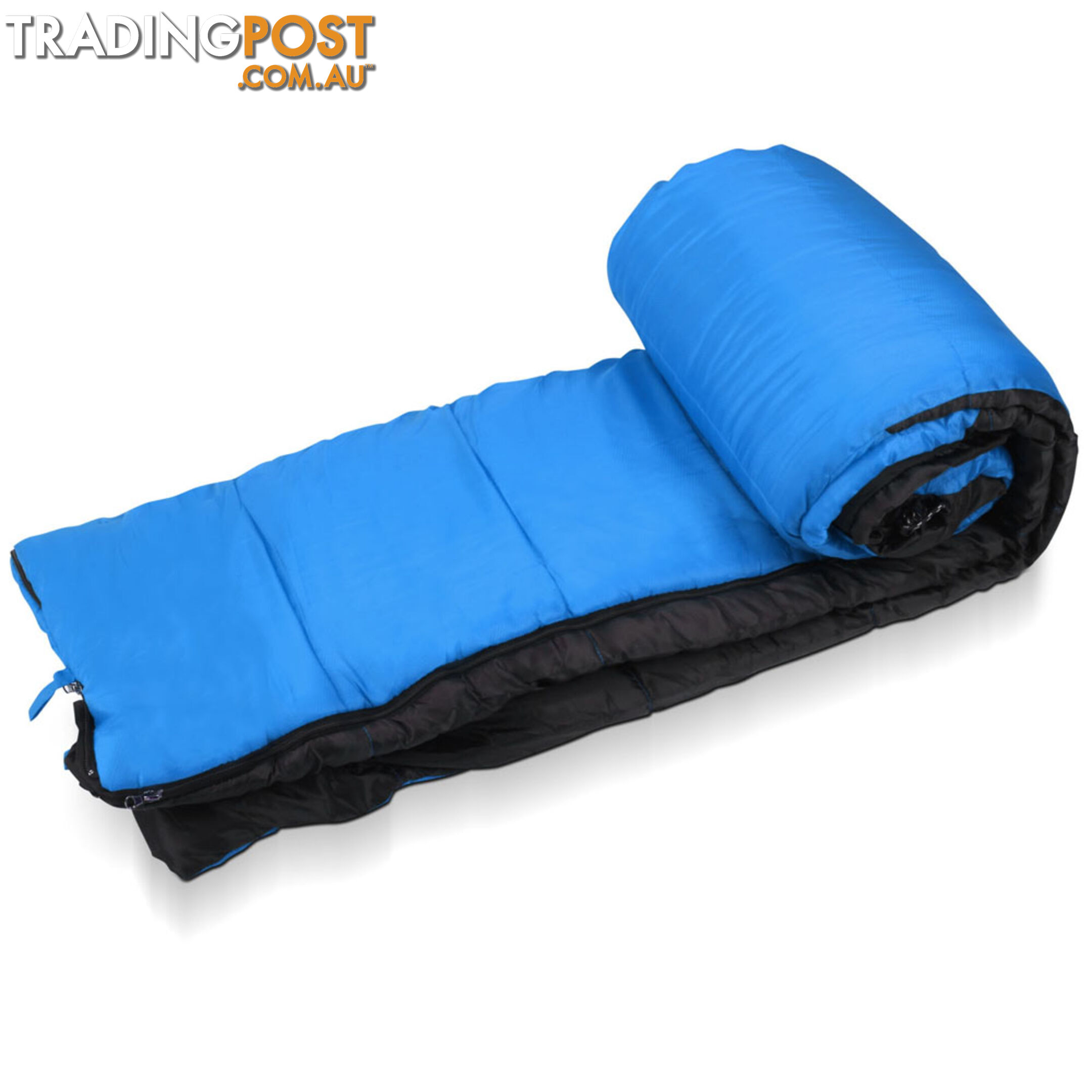 Single Camping Sleeping Bag Outdoor Thermal Tent Hiking Winter -10_ Blue Black