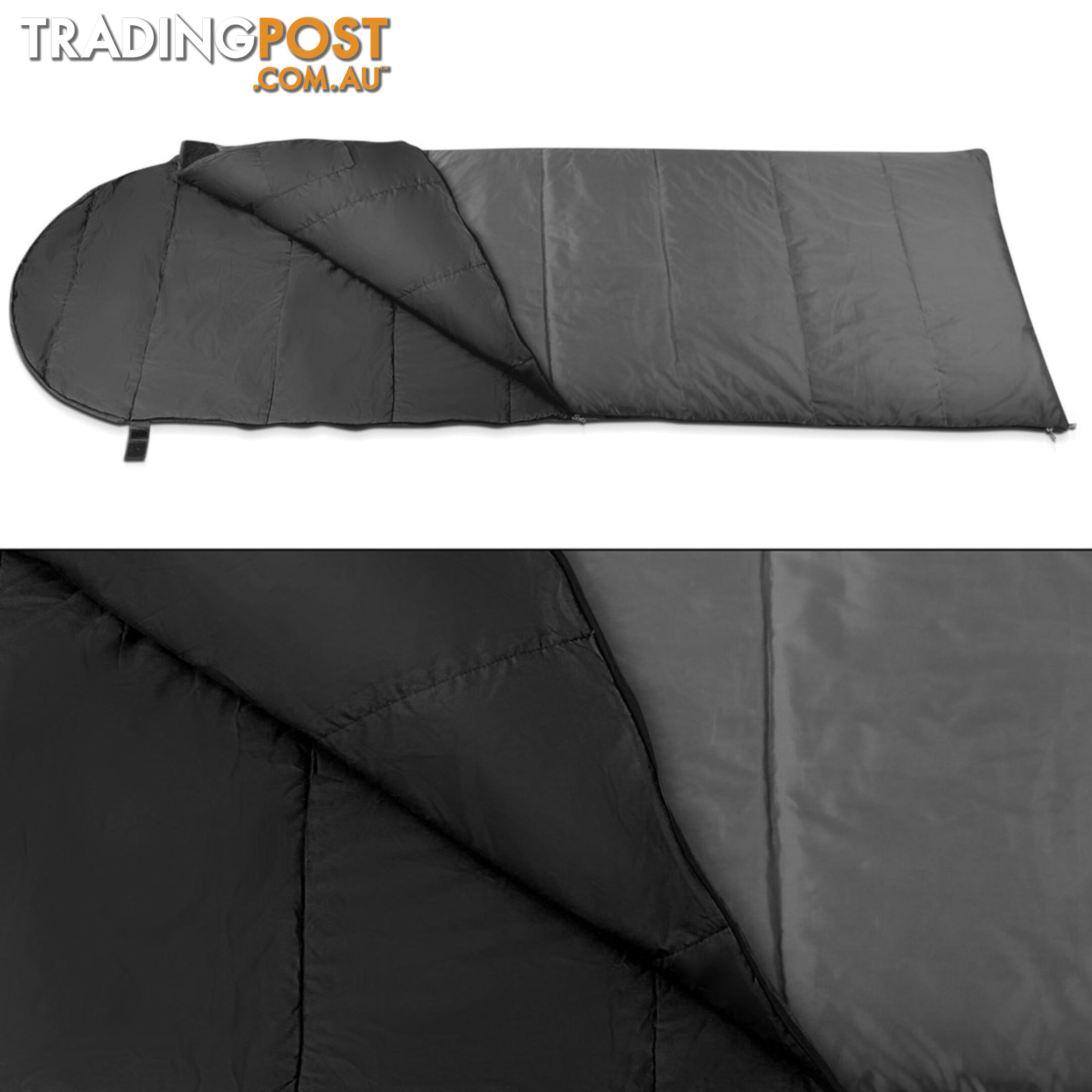 Outdoor Camping Micro Sleeping Bag Thermal Tent Hiking Summer Grey Black