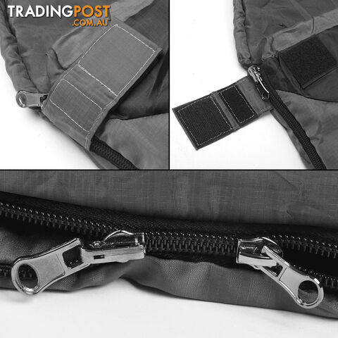 Outdoor Camping Micro Sleeping Bag Thermal Tent Hiking Summer Grey Black