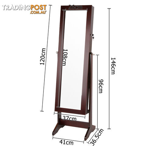 Jewellery Cabinet w/ Mirror Walnut - photo 2 of 8