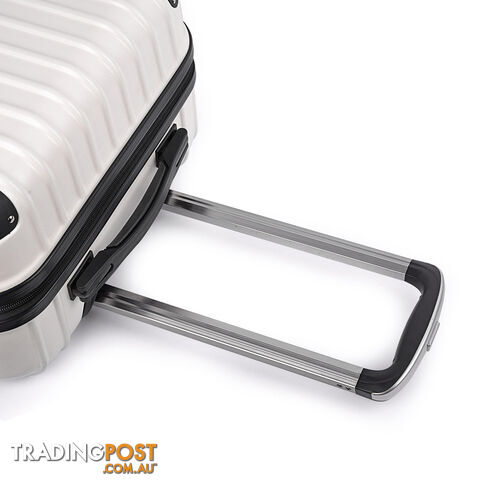 3PCS Travel Luggage Set Hard Shell Super Lightweight Suitcase TSA Lock White