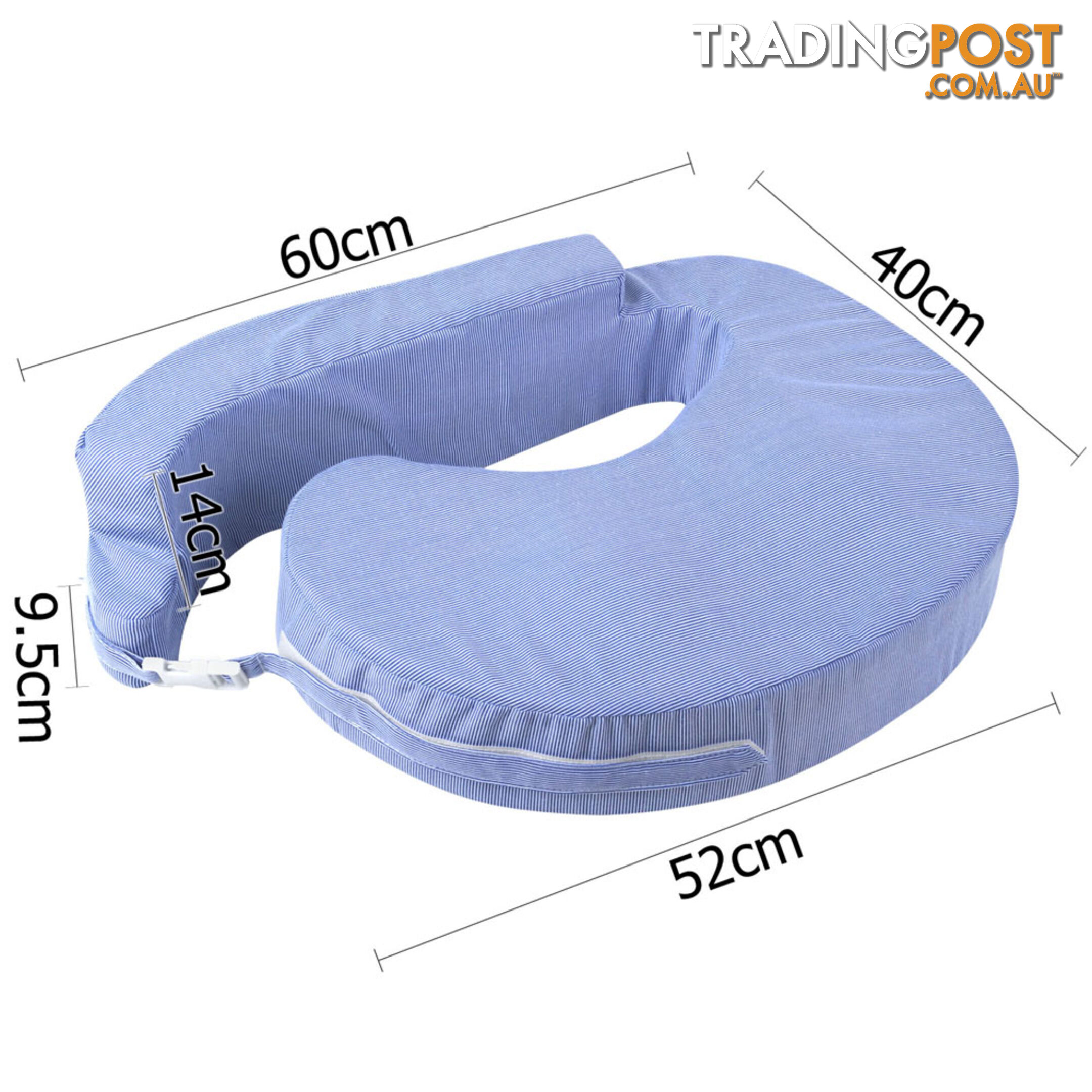 Baby Breast Feeding Support Memory Foam Breastfeeding Pillow Zip Cover Blue